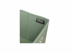 Opbergbox 31x15cm - stof - saliegroen