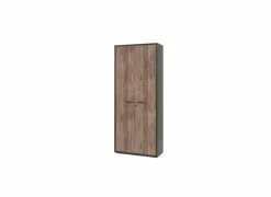 Opbergkast Pronto 90x40x216cm - melamine - bruin & zwart