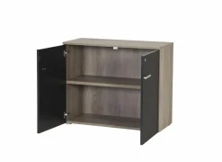Opbergkast 93x42,5x77,6cm - melamine - zwart & nebraska