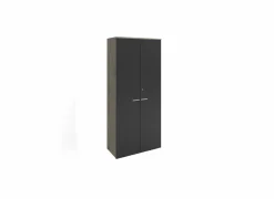 Opbergkast 93x209x43cm - melamine - zwart & nebraska