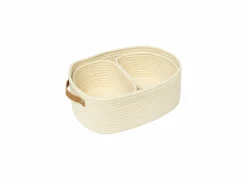 Opbergmand Duo 35x25x12cm - polyestervezel - ivoor set van 3