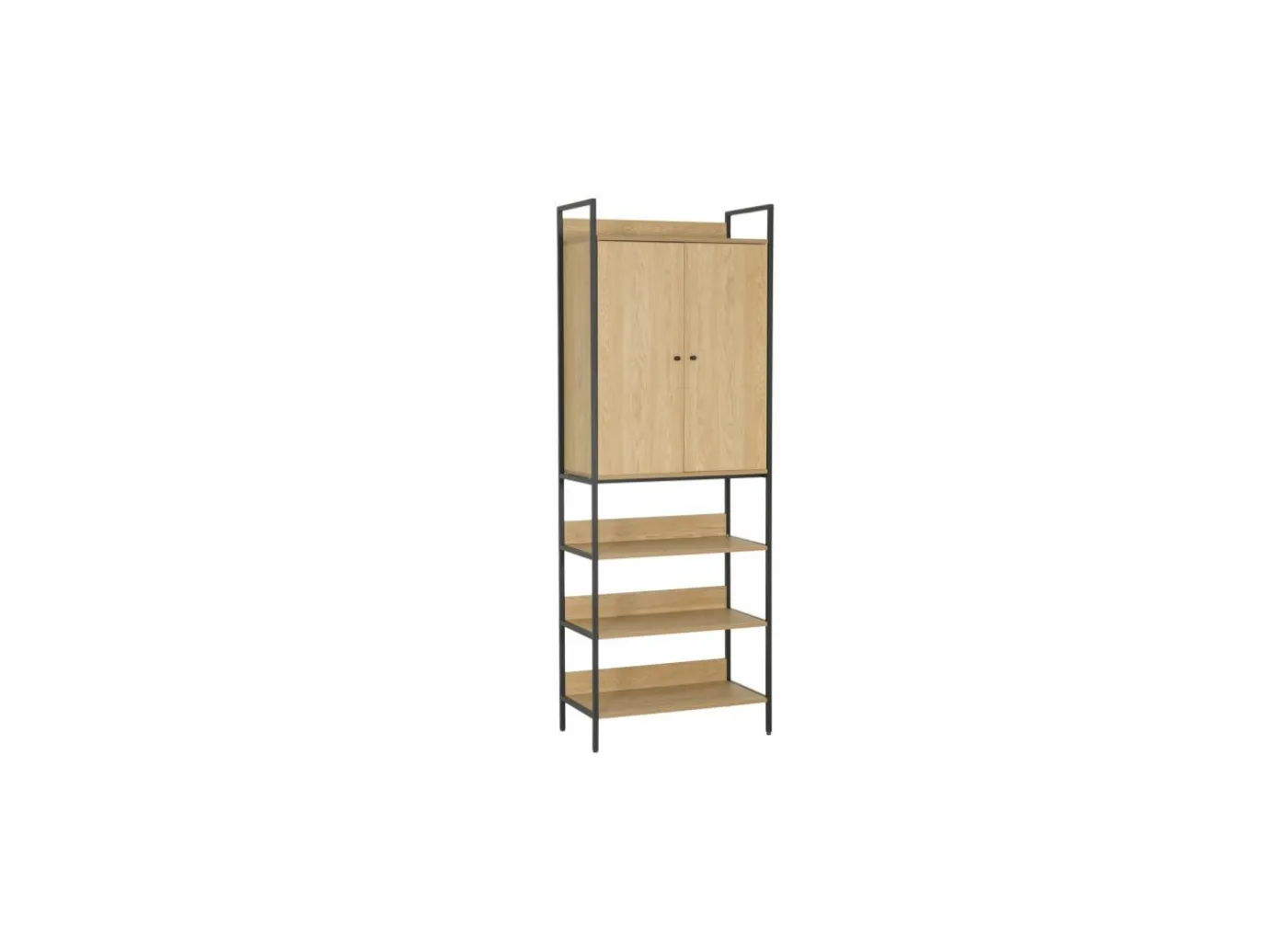 Opbergrek Aware 80x40x222cm - melamine & metaal - eik