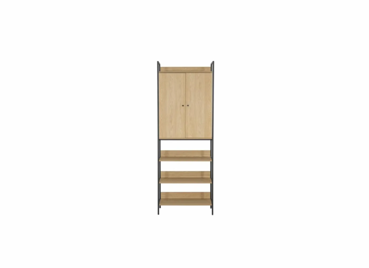 Opbergrek Aware 80x40x222cm - melamine & metaal - eik