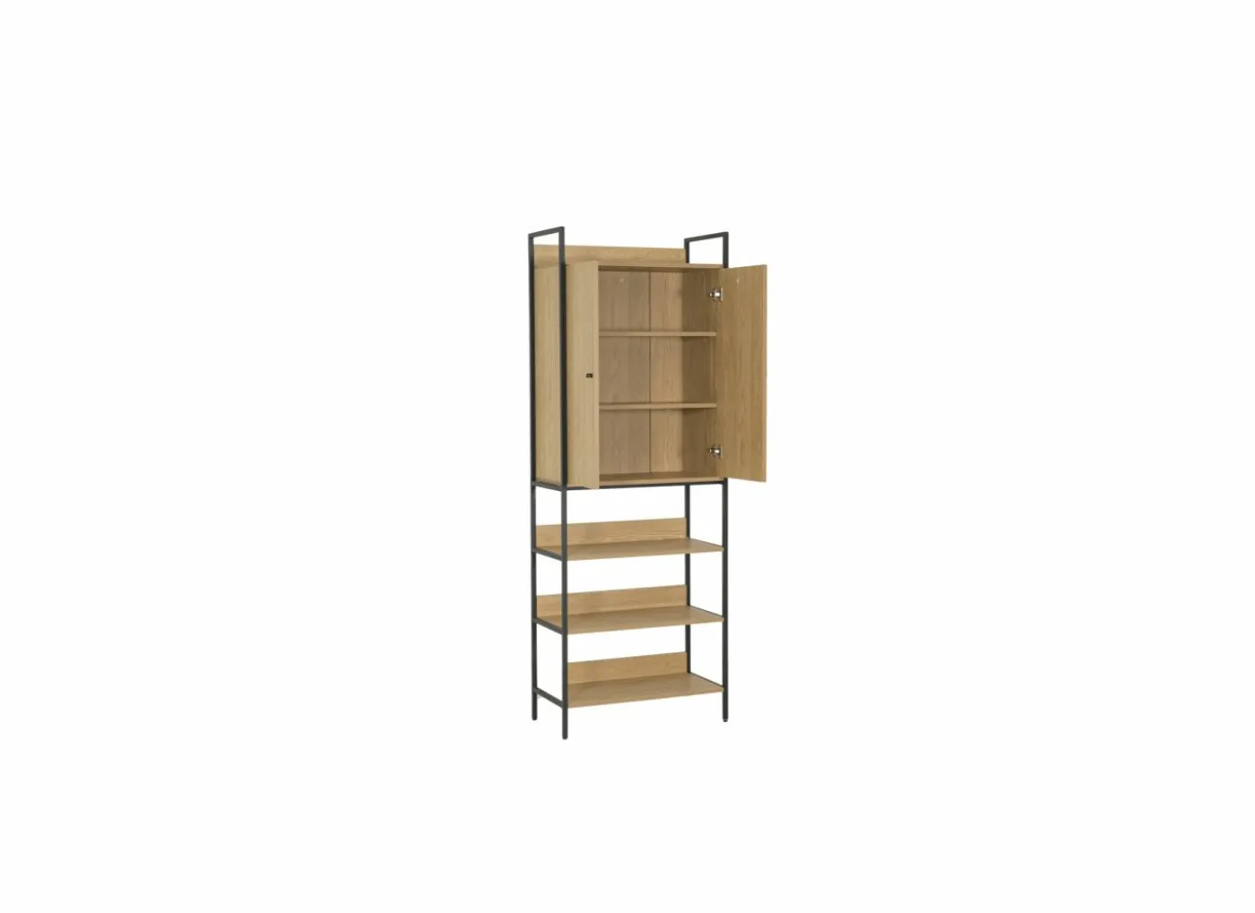 Opbergrek Aware 80x40x222cm - melamine & metaal - eik