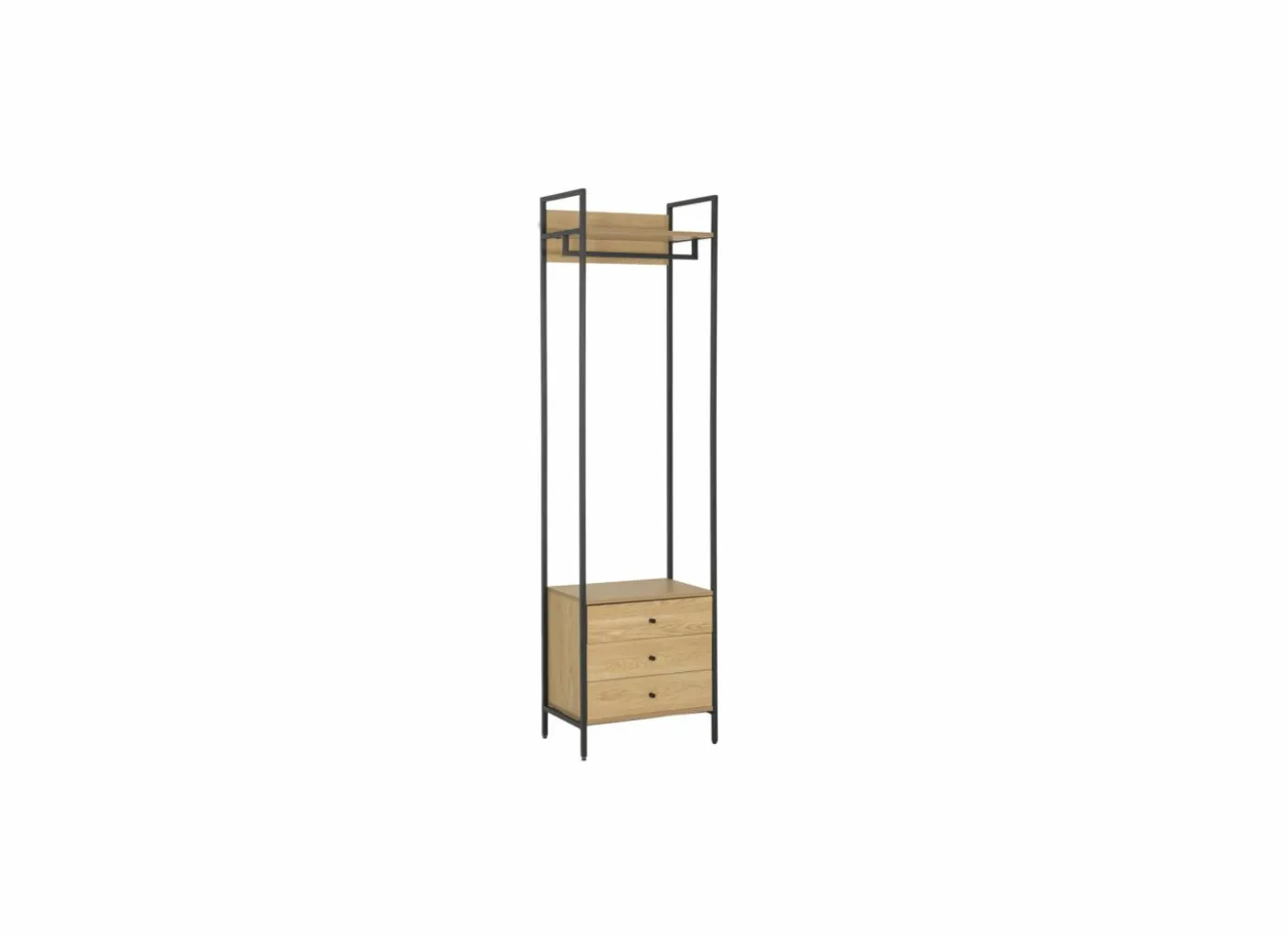 Opbergrek Aware 60x40x220cm - melamine & metaal - eik