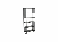 Opbergrek Mefisto 83x35x185cm - melamine - zwart