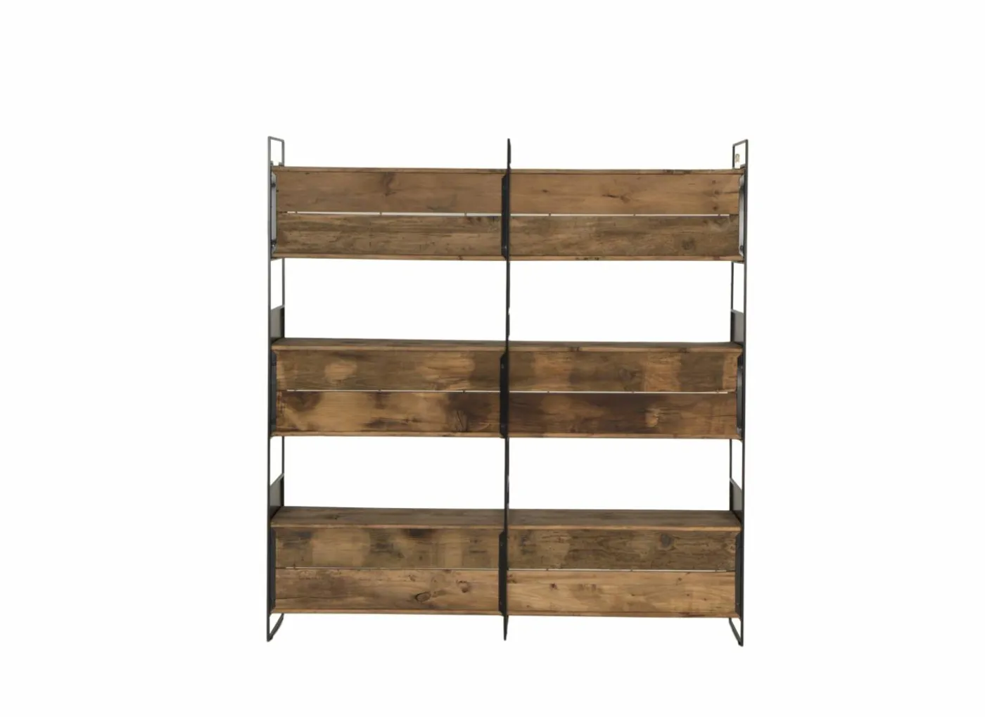 Opbergrek Opium 180,5x35x190cm - gerecycleerd den massief - naturel & zwart