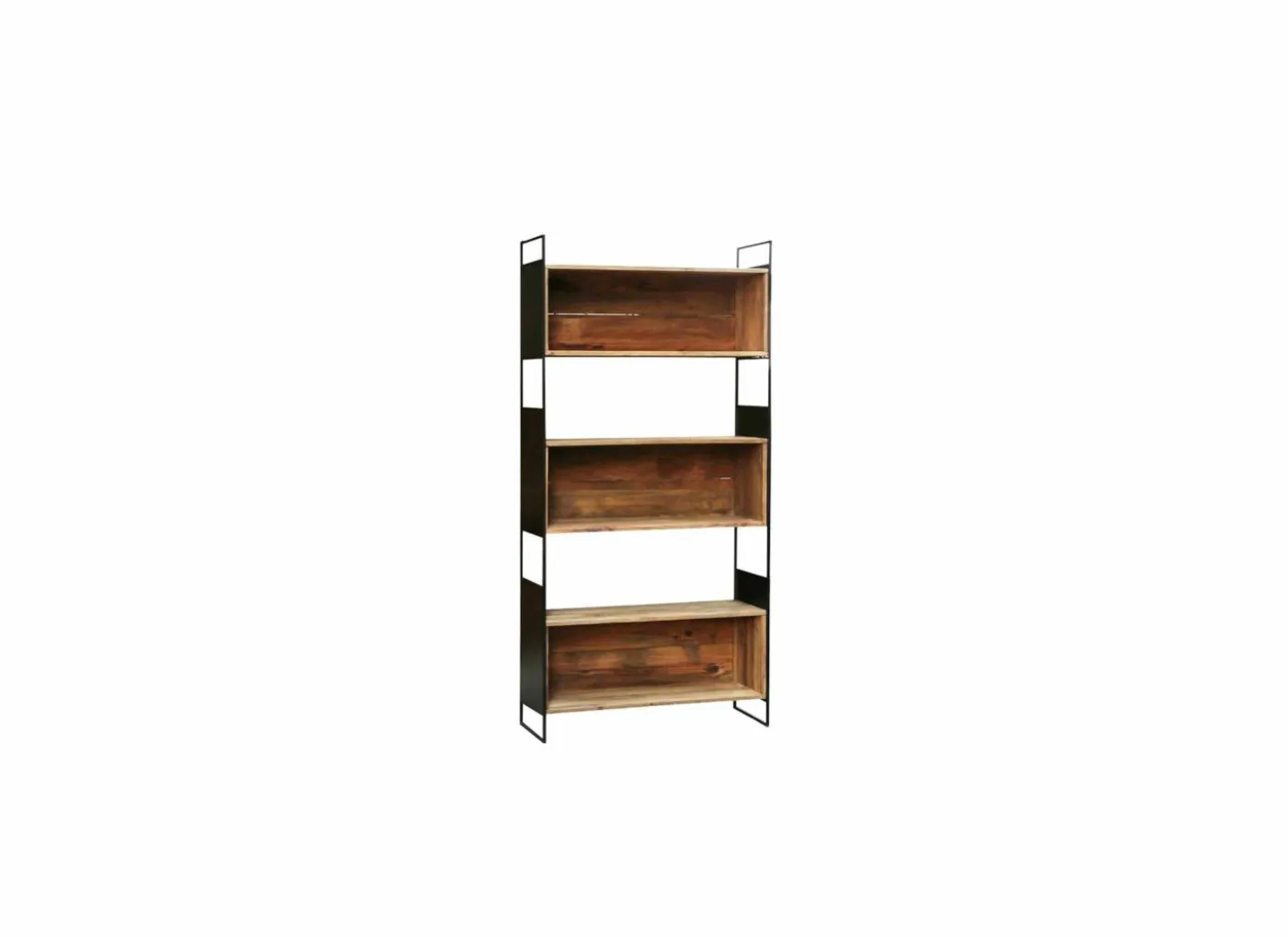 Opbergrek Opium 91x35x190cm - gerecycleerd den massief - naturel & zwart