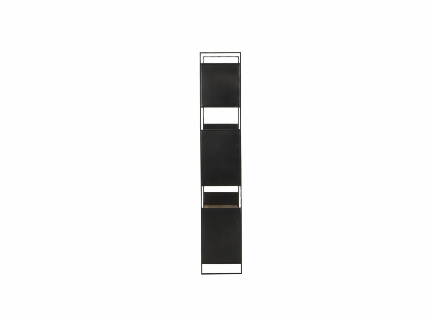 Opbergrek Opium 91x35x190cm - gerecycleerd den massief - naturel & zwart