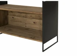 Opbergrek Opium 91x35x190cm - gerecycleerd den massief - naturel & zwart