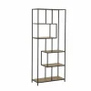Opbergrek Tower 77x35x185cm - melamine &  metaal - eik