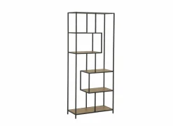Opbergrek Tower 77x35x185cm - melamine & metaal - eik