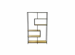 Opbergrek Tower 114x30x185cm - melamine & metaal - wild oak