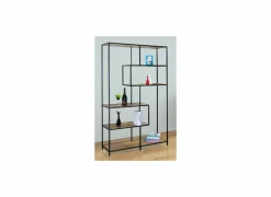 Opbergrek Tower 114x30x185cm - melamine & metaal - wild oak