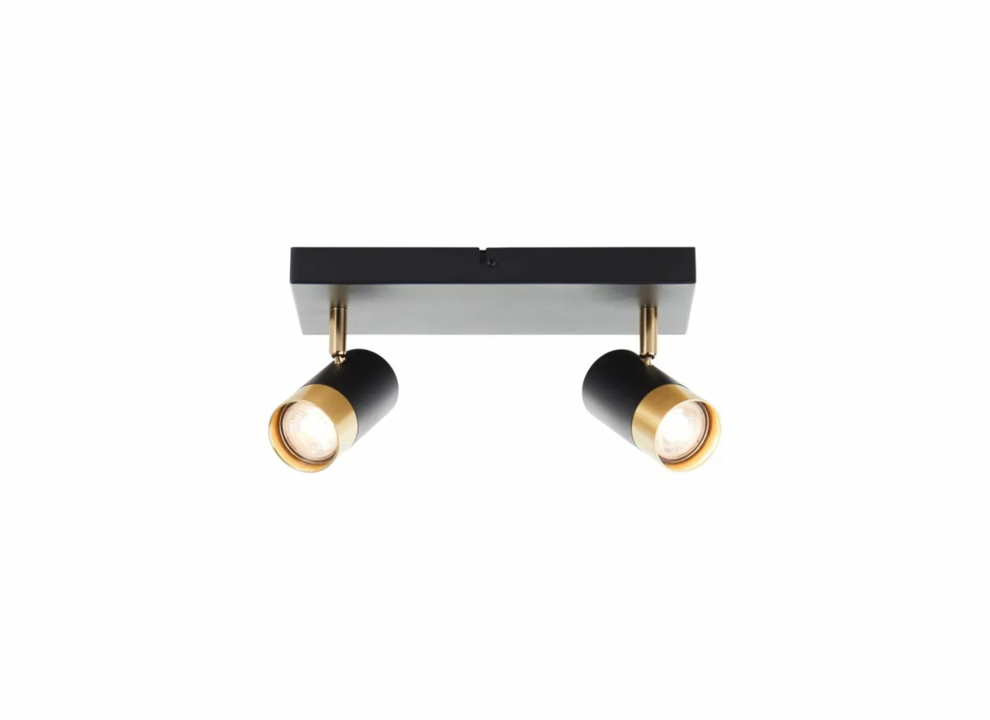 Opbouwspot Vigolo met 2 spots 5W GU10 - 33x12,5cm - zwart/goud