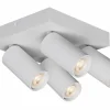 Opbouwspot 4xGU10 - aluminium - wit
