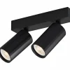 Opbouwspot 2xGU10 - aluminium - zwart