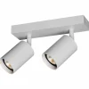 Opbouwspot 2xGU10 - aluminium - wit