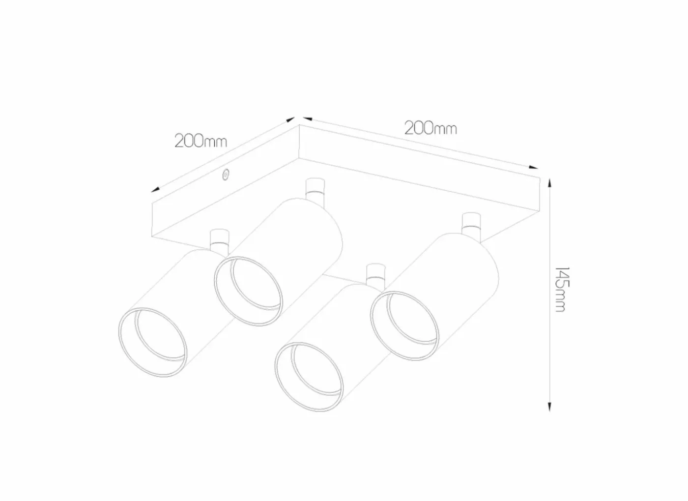 Opbouwspot 4xGU10 - aluminium - wit