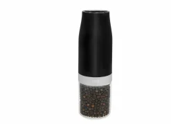 Peper en zoutmolen Elektrisch H18,3cm - glas/kunststof - zwart