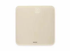 Personenweegschaal 28x28x3cm - glas - soft beige