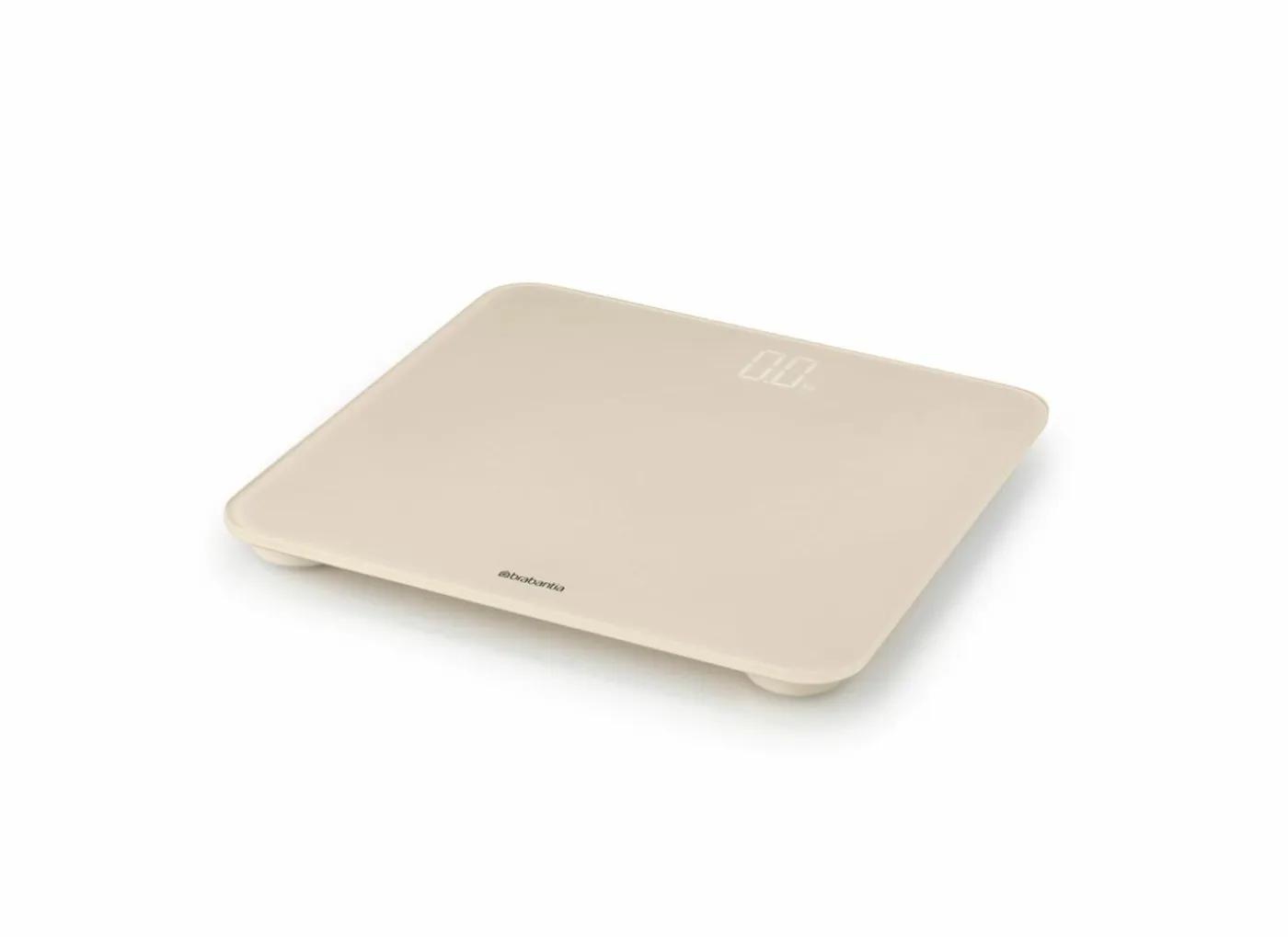 Personenweegschaal 28x28x3cm - glas - soft beige