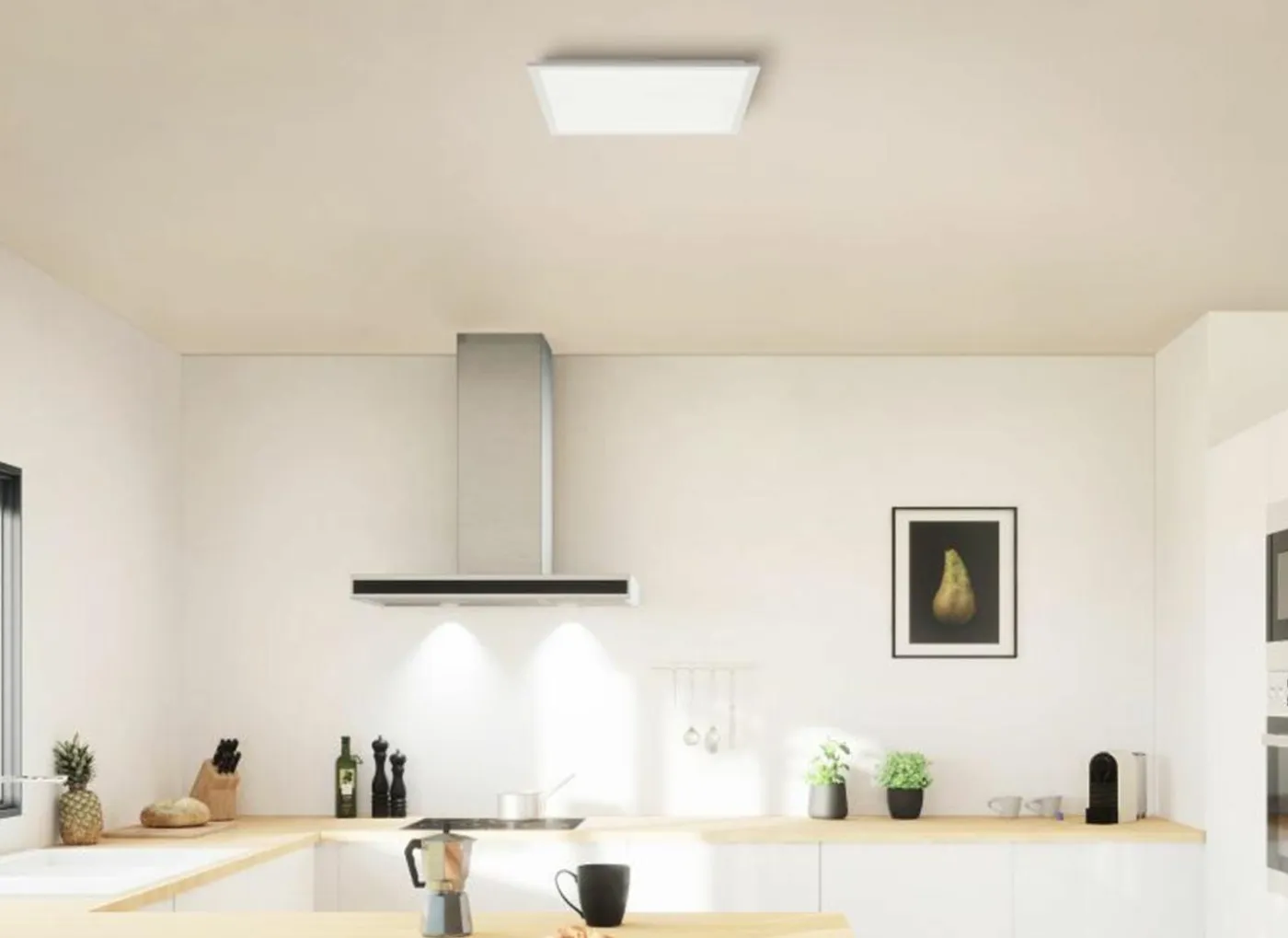 Plafondlamp Briston 45x45x5cm - kunststof & metaal - wit