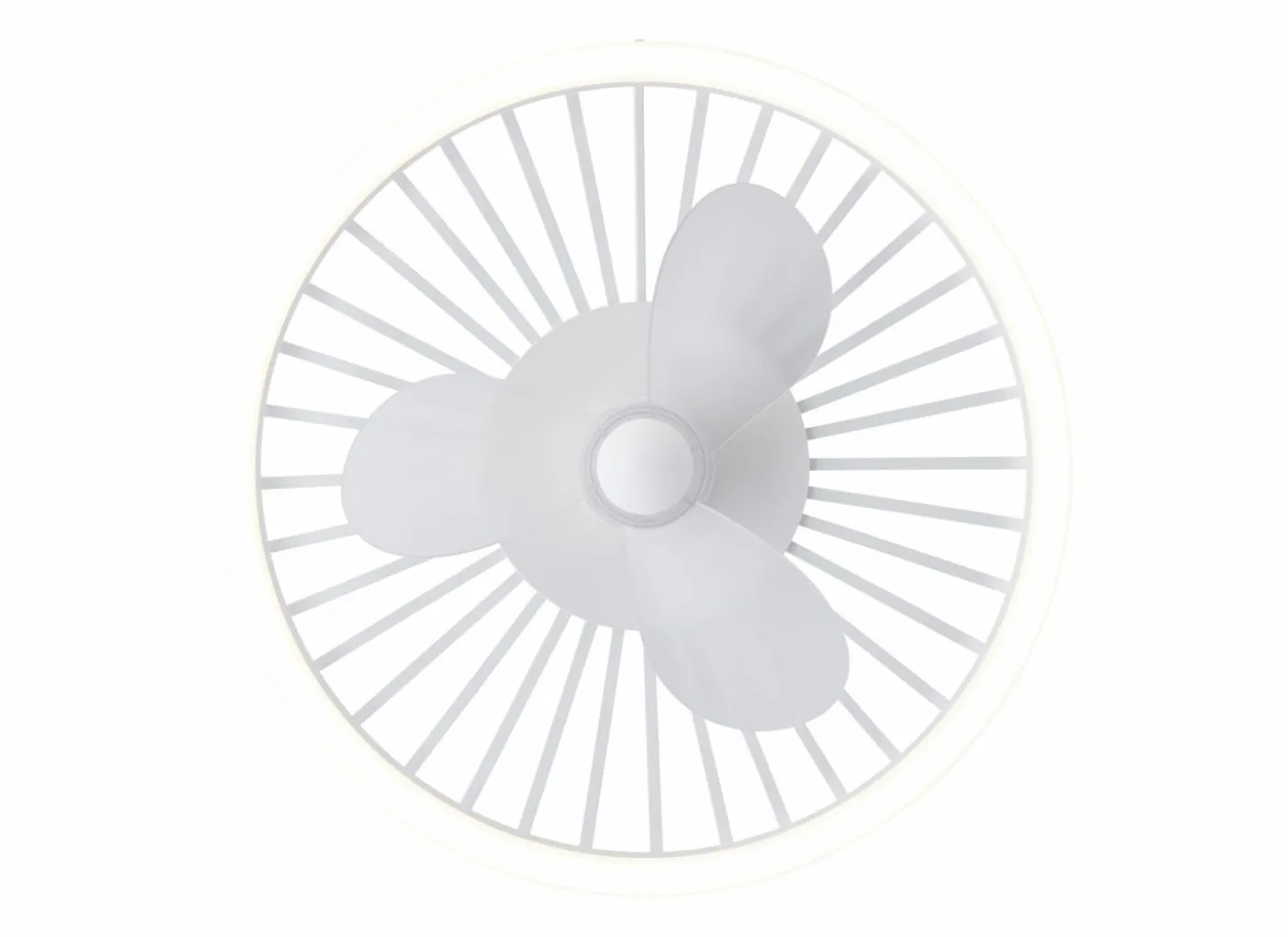 Plafondlamp Capo met ventilator Ø48cm - kunststof & metaal - wit