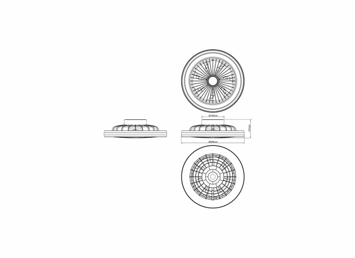 Plafondlamp Palmero Ø46,6cm