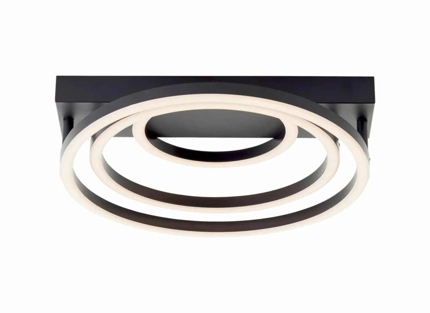 Plafondlamp Pedley 37x38cm - kunststof & aluminium - zwart