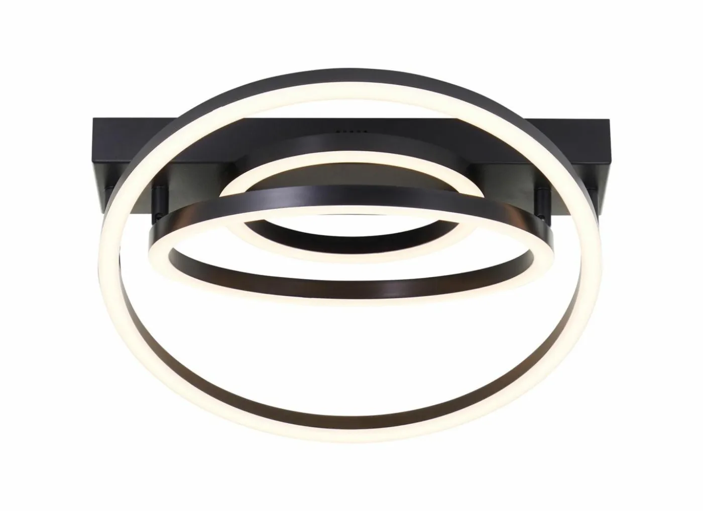 Plafondlamp Pedley 37x38cm - kunststof & aluminium - zwart