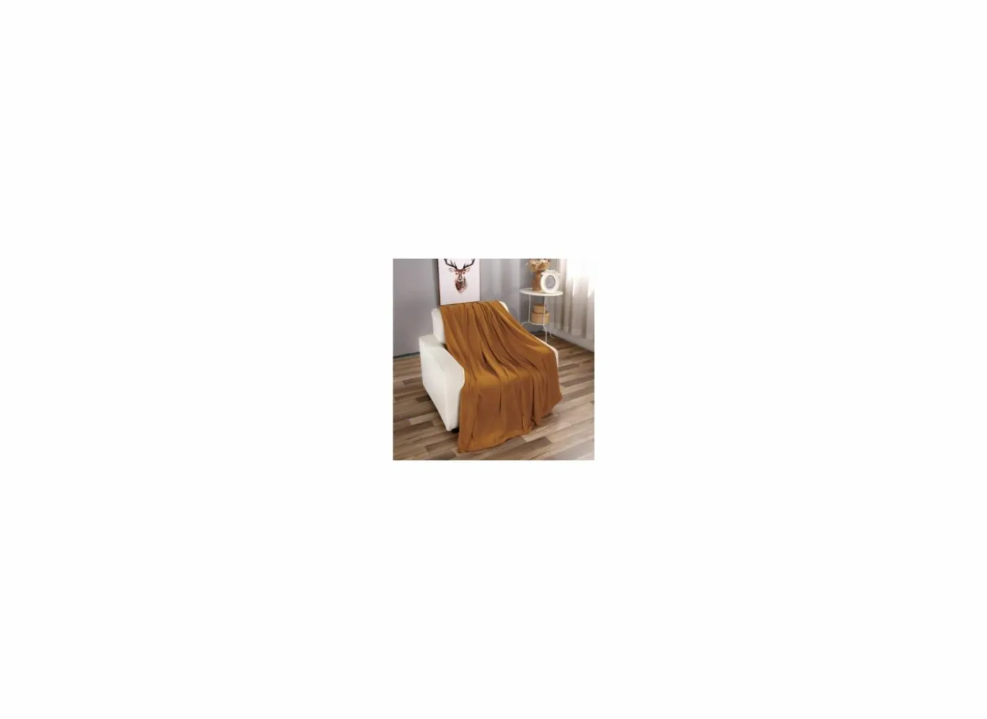 Plaid Abby 150x200cm - fleece - cognac