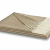 Plaid 130x170cm - polyester & katoen - camel