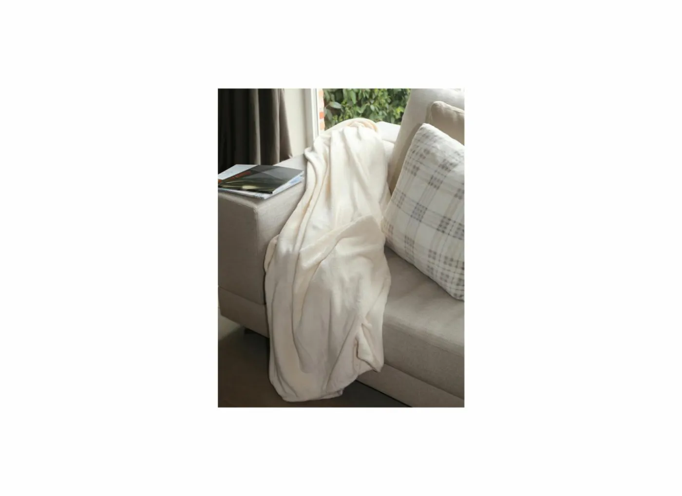 Plaid 130x160cm microvezel beige
