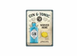 Plakkaat Gin Tonic 40x30cm - metaal - multicolor