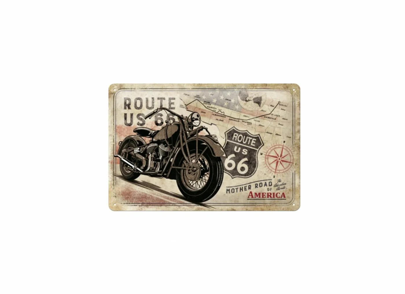 Plakkaat 20x30cm Route 66