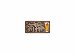 Plakkaat 10x20cm Welcome to the Beer Garden