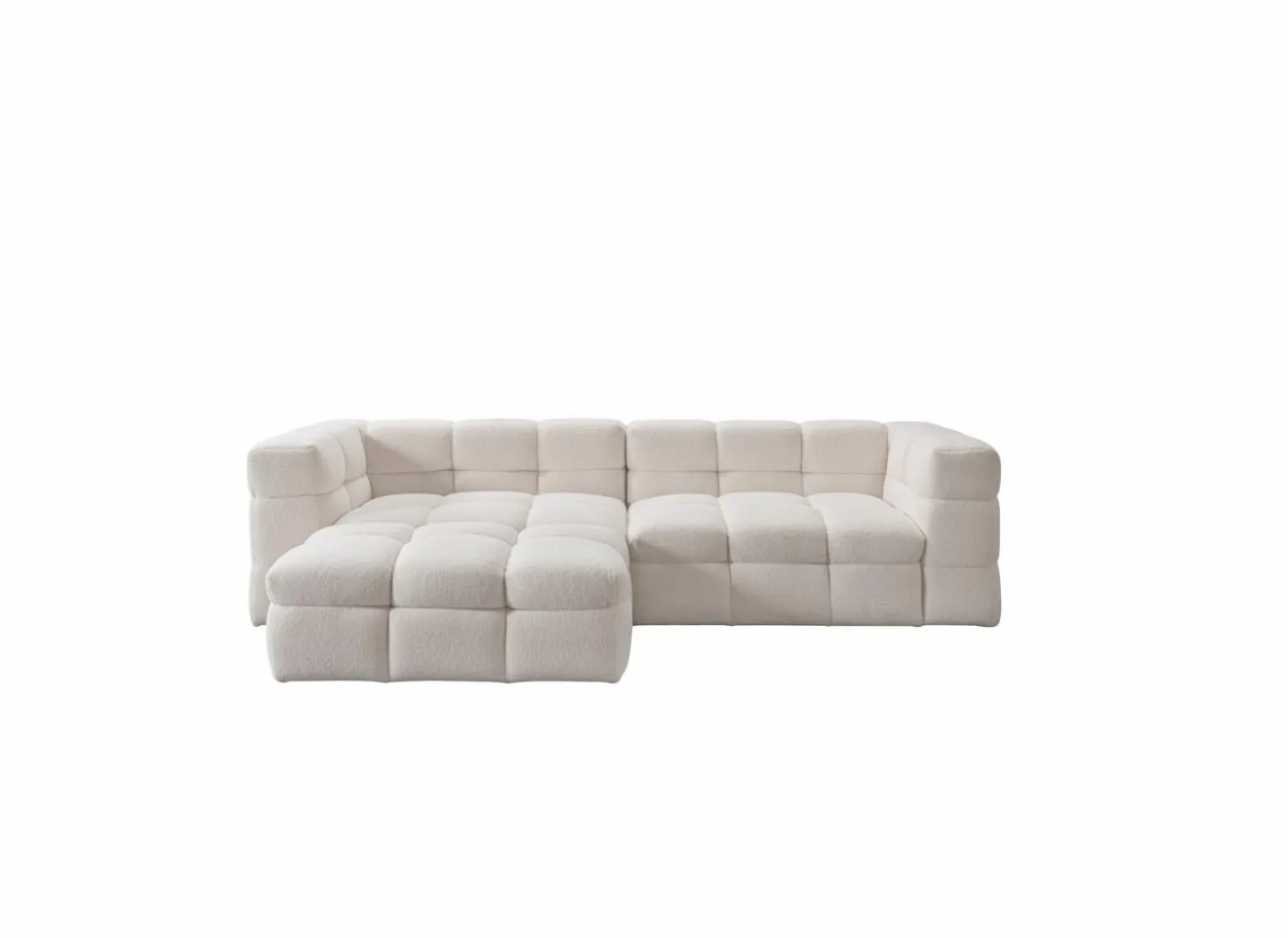 Poef Bubble 109x74x41cm - stof - wit