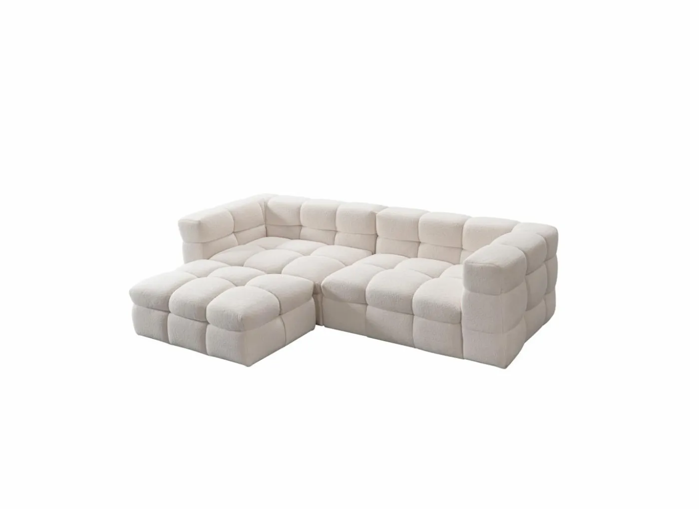 Poef Bubble 109x74x41cm - stof - wit
