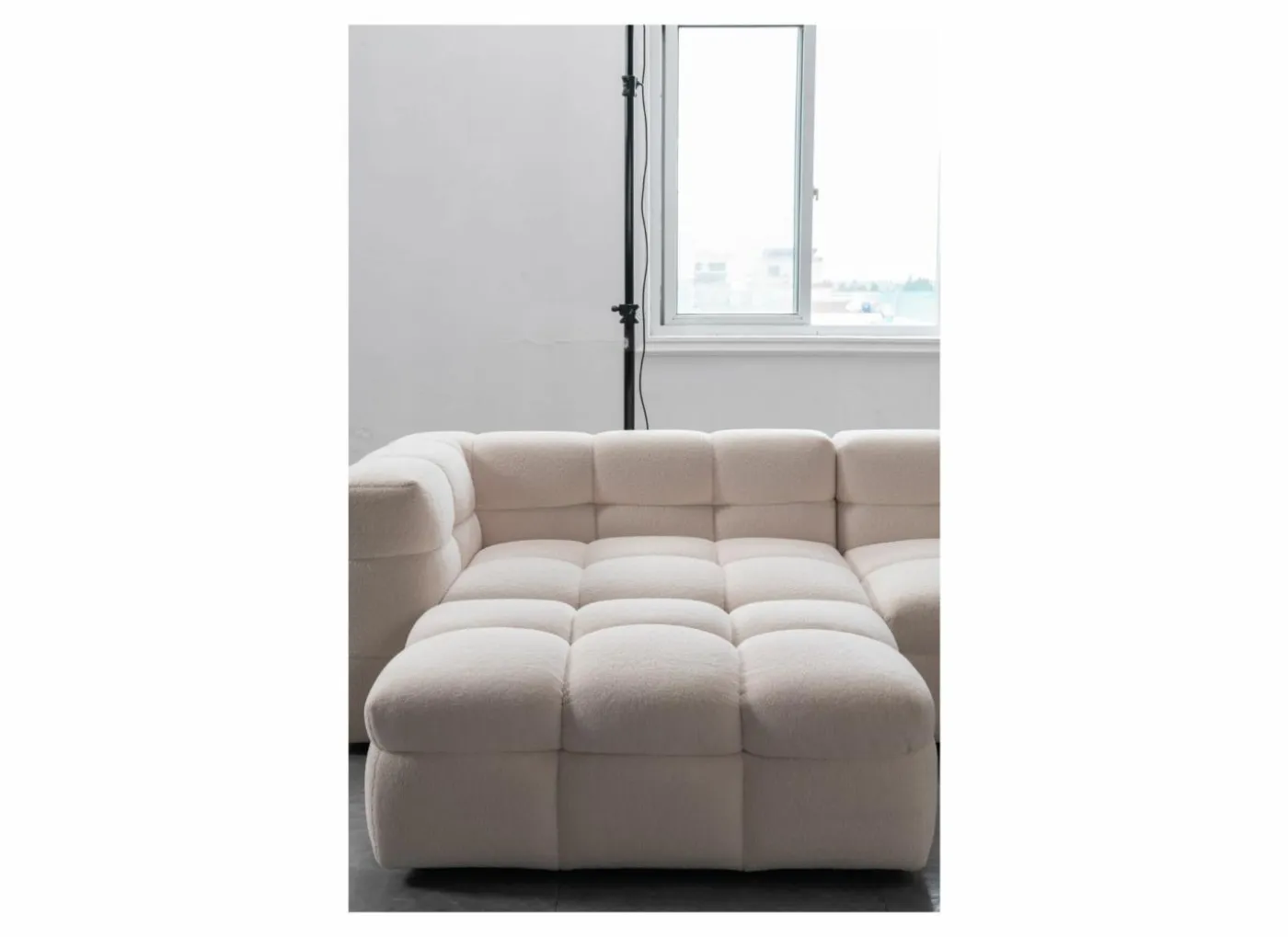 Poef Bubble 109x74x41cm - stof - wit