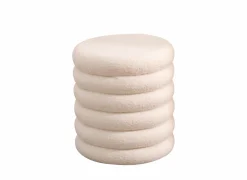 Poef Drunk Ø38cm - stof - wit