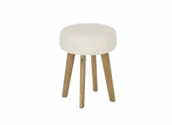 Poef Gimli Ø35cm - stof - wit