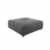 Poef Gulliver 126x126x41cm - stof - donkergrijs