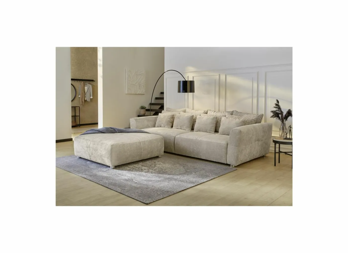 Poef Gulliver 126x126x41cm - stof - beige