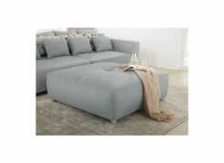 Poef Gulliver 126x126x41cm - stof - lichtblauw