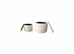 Poef Mouflon Ø52cm - bouclé - beige - set van 2