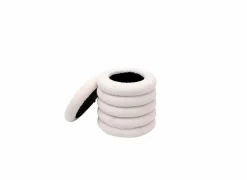 Poef Opio Ø38cm - bouclé - wit met opbergruimte