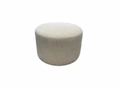 Poef Sapan Ø49cm stof wit