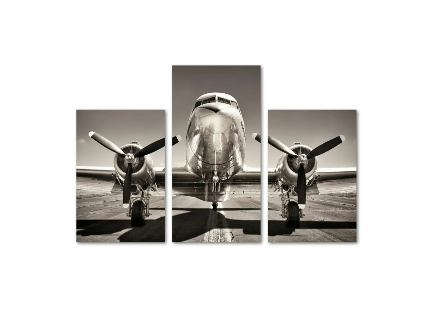 Print op canvas Aviation 120x80cm, set van 3
