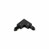 Railverlichting L-connector monofase binnen aarding zwart